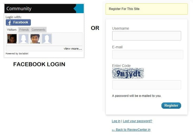 Review Center Register Page Review Center Register Page
