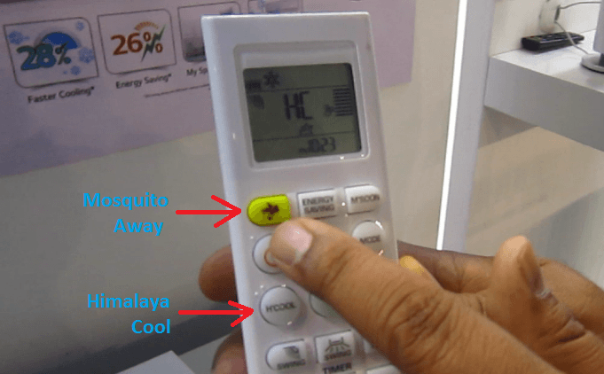 Mosquito Away & Himalaya Cool Button on LG AC Remote