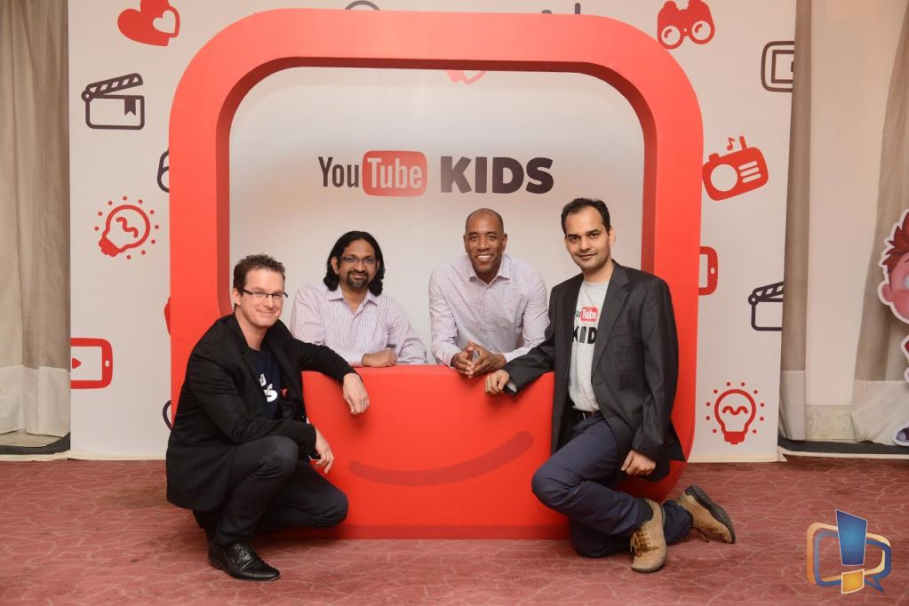 (Left to Right): Don Anderson, Head of Kids & Learning Partnerships, YouTube APAC, Balaji Srinivasan, Director of Engineering, YouTube, Malik Ducard, Global Head of Family & Learning, YouTube & Aman Dayal Partnerships Manager, YouTube Kids & Learning at the launch of YouTube Kids in India