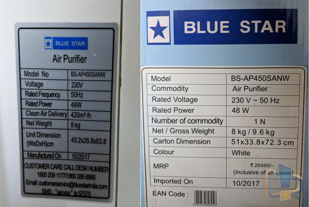 Blue Star BSAP450SANW Specs