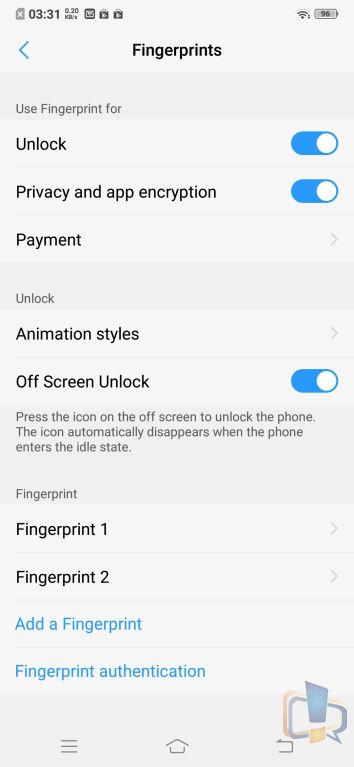 Vivo V11 Pro in-display fingerprint