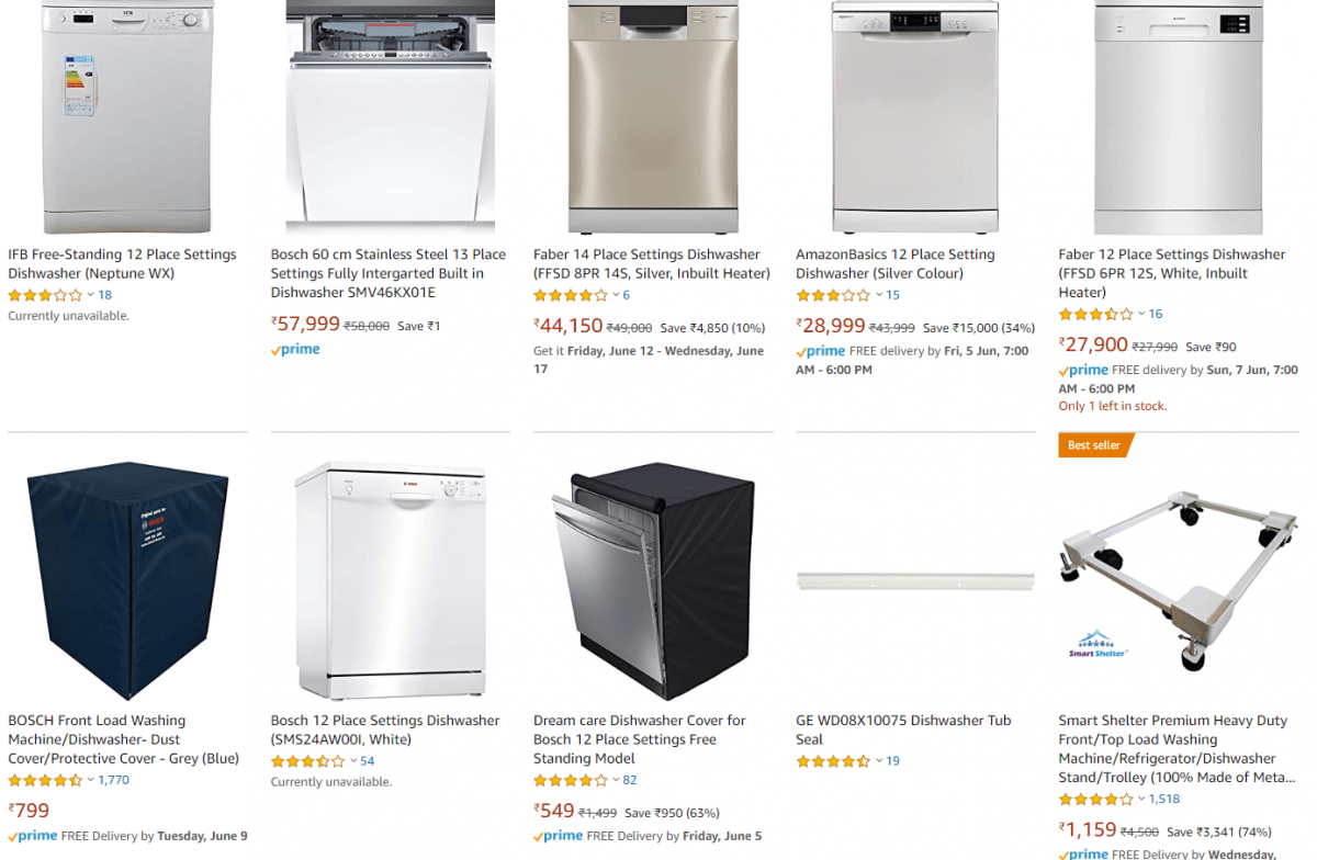 Dishwashers on Amazon